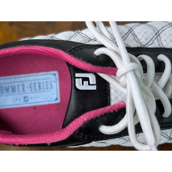 FOOTJOY Summer Series WOMEN'S GOLF SHOES, WHT / PINK/BLK-98968 SZ 8 Medium - Picture 12 of 13